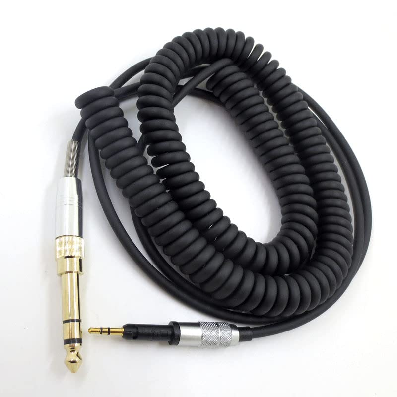 Cavo a spirale per cuffie Sennheiser HD6 MIX HD7 DJ HD8 DJ HD515 HD518 HD558 HD598 HD549 HD569 HD579 HD595 HD599, cavo audio sostitutivo con adattatore da 6,35 mm, estensione fino a 5 m