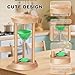 SuLiao Wooden Sand Timer 60 Minute Hourglass, Wood Turquoise Sand Clock, Small Watch 60 Min Timer, Hour Glass Sandglass for Home, Reloj De Arena, Office, Decorative, Game, Classroom
