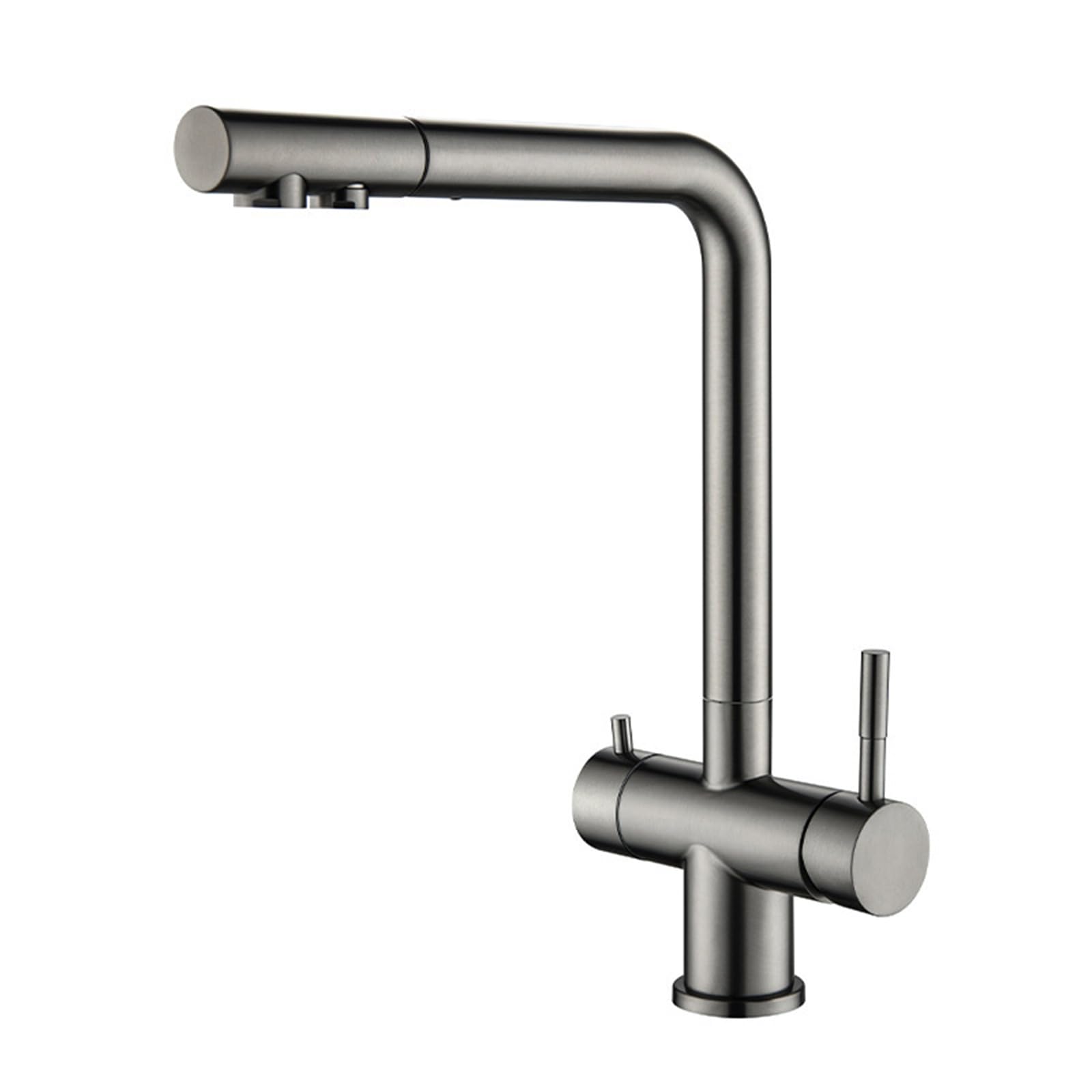 Grifo de Cocina Osmosis 3 Vias Extraible Gris Grifo Osmosis 3 Vias Giratorio Acero Inoxidable-Gris