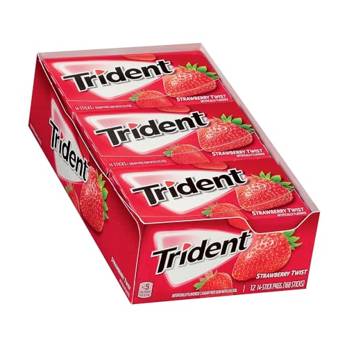 Image of Trident Sugar Free Strawberry Twist 4 Stick Gum (Pack of 2)