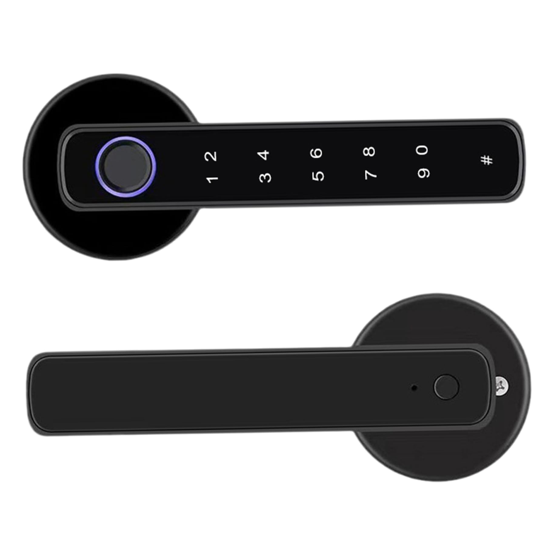 Serrure de porte à empreintes digitales, poignée de porte intelligente avec digitale/application/Code/clés, serrure à clavier électronique pour chambre coucher, maison, hôtel, bureau, a