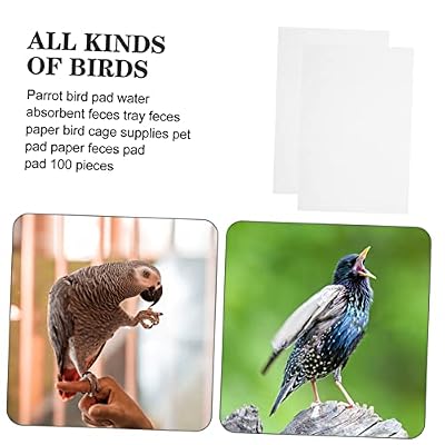 100Pcs Bird Cage Mats Disposable Absorbent Paper Liners for Parrot Cages Cushion Pads Soft Durable