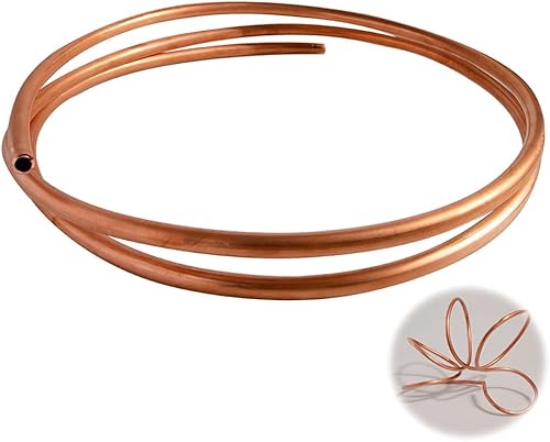 Quickun Tubo de cobre de 14" ID × 516" OD (0.236-0.315 in) Tubería redonda sin costura (3.28 pies)