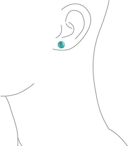 Miniatura 3 de Pendientes de tuerca de bola de cuentas redondas simples de 065 pulgadas para mujeres para adolescentes plata de ley 925 más colores Gema Piedra