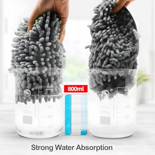 Image of WISHKEY Car Cleaning Combo - Microfiber Wash Mop with 101 cm Extendable Handle & Duster Brush, 30x40 cm 500 GSM Soft and Super Absorbent Microfiber Cloths for Car, Bike & Home Cleaning