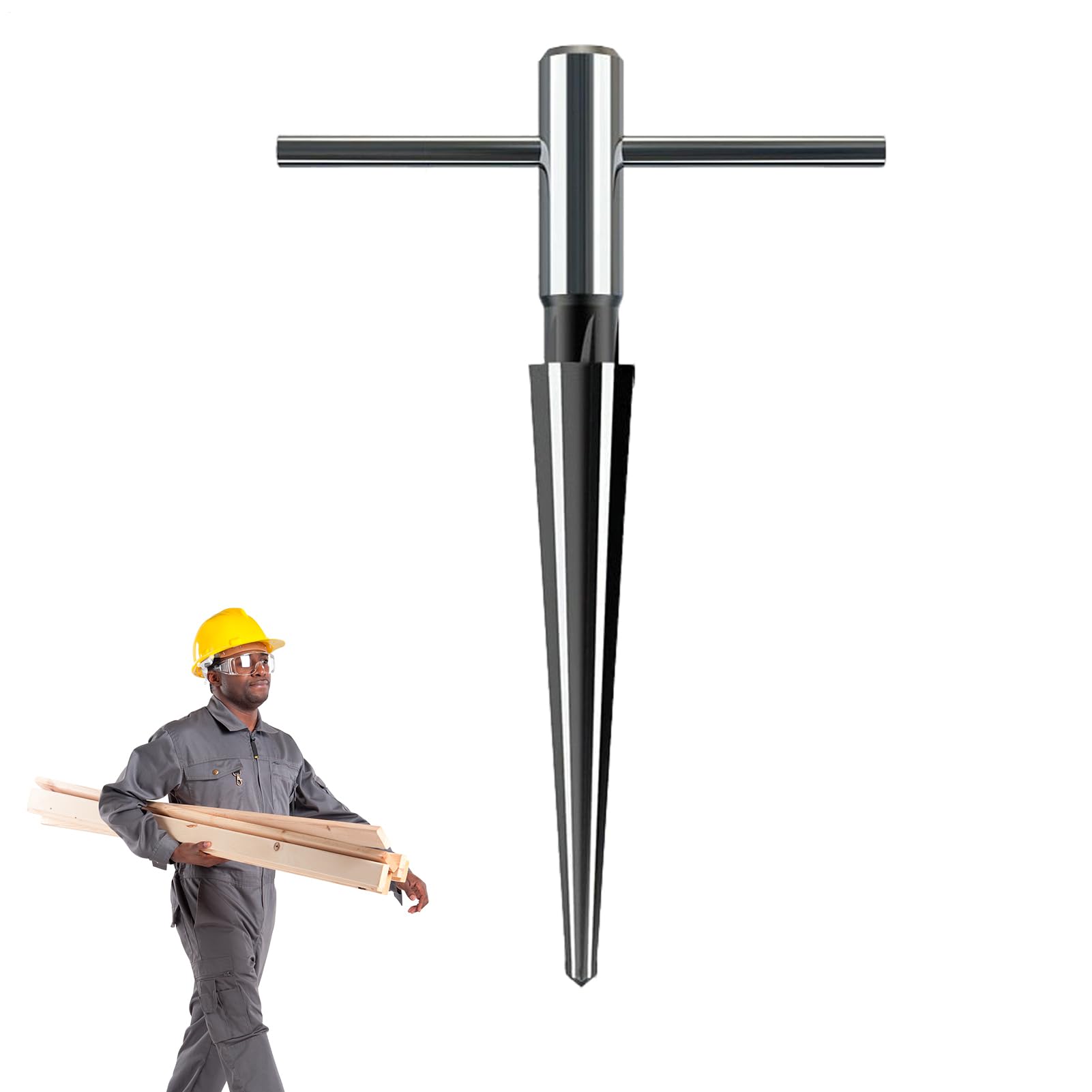T Handle Tapered Reamer, Wood Hole Reamer, Precision Tapered Hand Reamer, Tapered Reamer for Metal, Hole Reaming Tool, Woodworking Hole Repair Tool, Precision Reaming Tool, Metal Hole Reamer