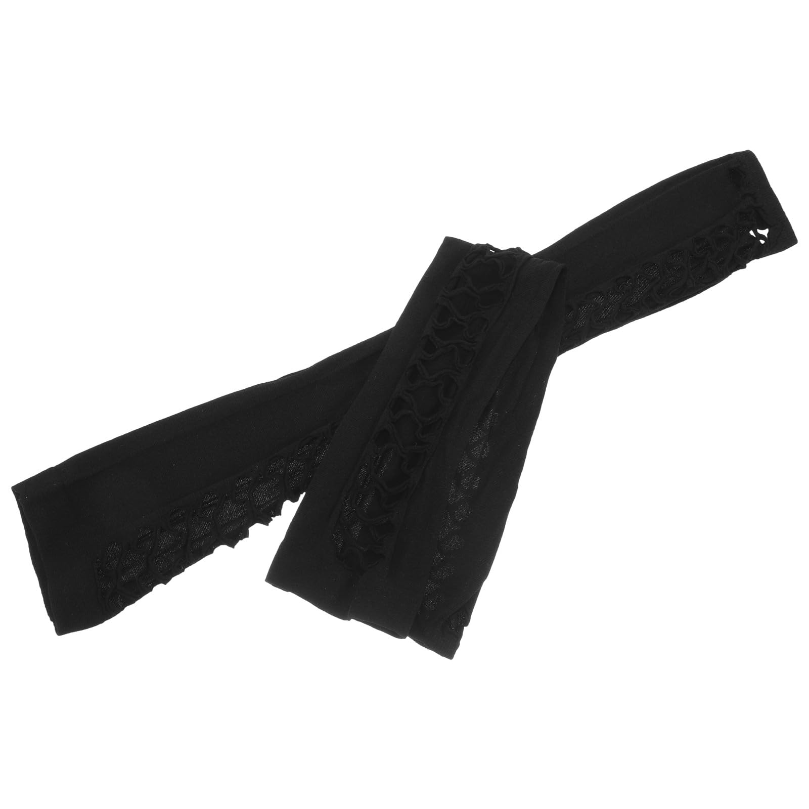Hollowed-out Black Mesh Stretch Gloves, Mid-length Gothic Elbow Gloves for Women, Retro Nightclub Costume Accessories and Steampunk Party Arm Sleeves