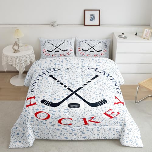 Image of Feelyou Ice Hockey Comforter Set 2Pcs for Kids Boys Girls Teens