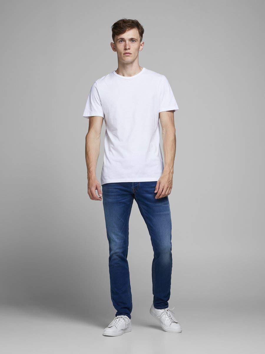 JACK & JONES Glenn - Pantalones de mezclilla ajustados para hombre, tela elástica de alta preformance para todo el día, cómodos, con botones