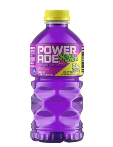 Powerade Xtra Sour Grape Shocker, 28 oz bottles, 15 Pack