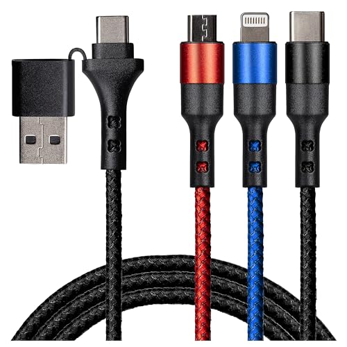 Cable de carga rápida de 60W Maplin con triple conector USB y Lightning 2