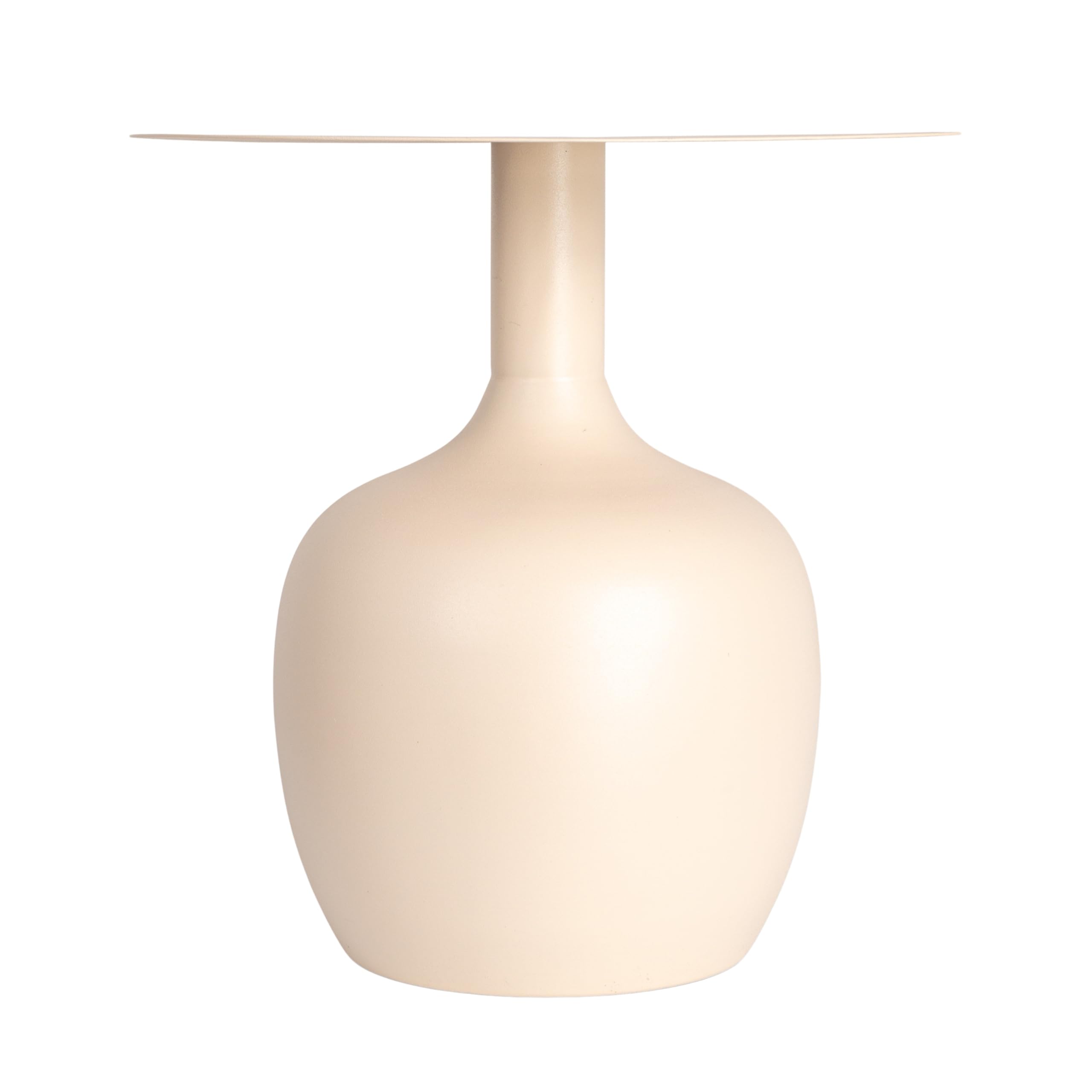Creative Co-Op Chic Metal Round Side Table, Cream