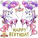 Unicorn Party Supplies Set - Glitter Unicorn Headband Unicorn Balloons Gold Happy Birthday Banner Latex and Foil Balloons Decorations Kit For Kids 36 Value Pack