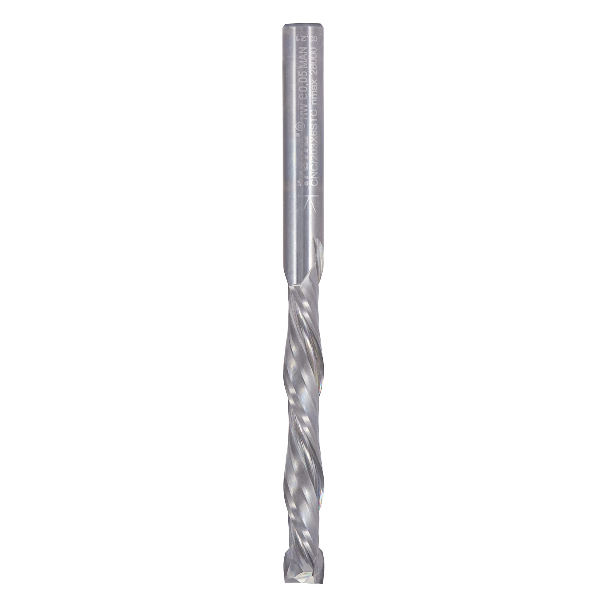 Trend Fresa Espiral de Compresión 6 mm, Mango 6 mm, 42 mm, Carburo sólido | Cuchilla de carburo de tungsteno sólido para cortes de compresión limpios en CNC y fresadora, CNC/203X6STC