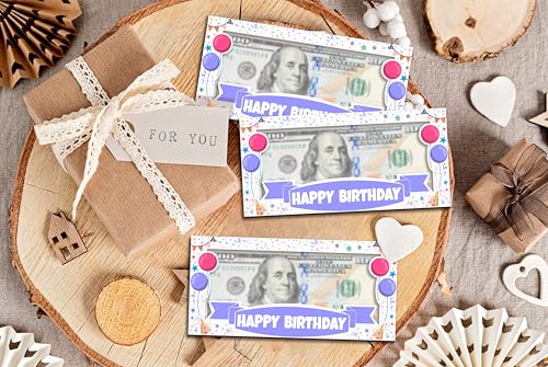 Wooden Birthday Money Holder, Happy Birthday Gifts For Friends Boys Girls, Cash Holder Holiday Party Supplies -024