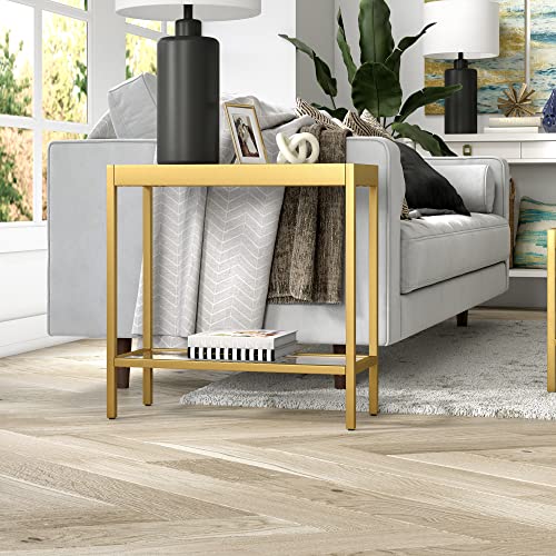 Henn&Hart 24" Wide Rectangular Rectangular Side Table in Brass, Table for Living Room, Bedroom by Henn&Hart - Image 3