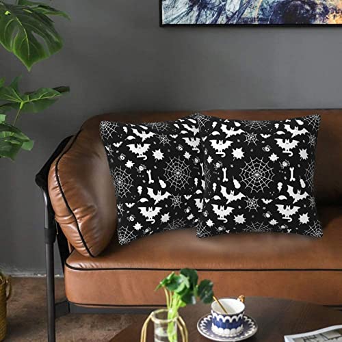 Halloween Bat Goth Farmhouse Throw Pillow Covers 18X18 Inch Gothic Fall Pillow Case Soft Pillowcase Cushion Covers Set Of 2 For Sofa Bed Bedroom Car Chair Living Room Home Decorative #TOP4