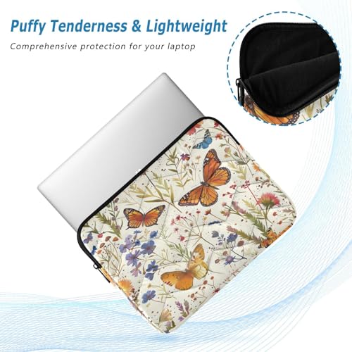 Funda para laptop 13-14 pulgadas acuarela mariposas impermeable miniatura 5