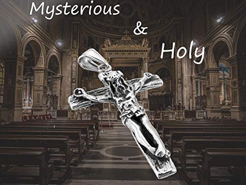 Stainless Steel Cross Necklace Jesus Christ Crucifix Cross Lord's Prayer Pendant for Men&Women 24 iNCH Box Chain4