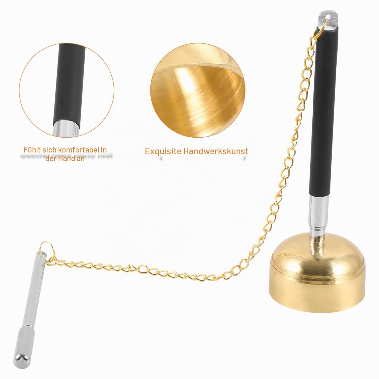 TOYANDONA Traditionelle Buddhistische Handglocke Aus Kupfer Mit Tragbarem Griff Für Meditation Spirituelle Reinigung Und Gebetsrituale 32.28 Zoll