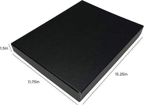 Vista 179 de Lineco, Caja de almacenamiento de archivos de museo de color tostado de 9 x 12 pulgadas, diseño frontal caído. Sin ácidos con borde de metal.