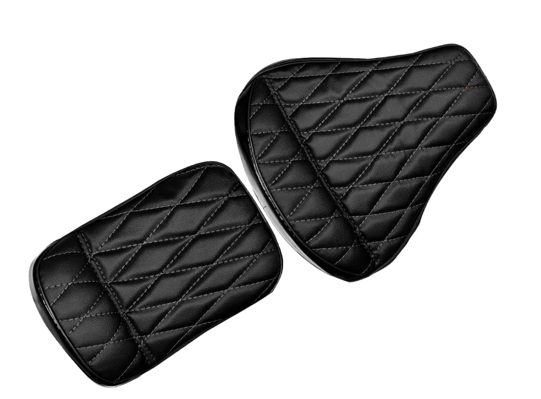 Ride Emerald Diamond Stitched Motorcycle Seat Cover, Black, Compatible with RE Classic 350/500 (2012-2020) (Split Cover)-image-42
