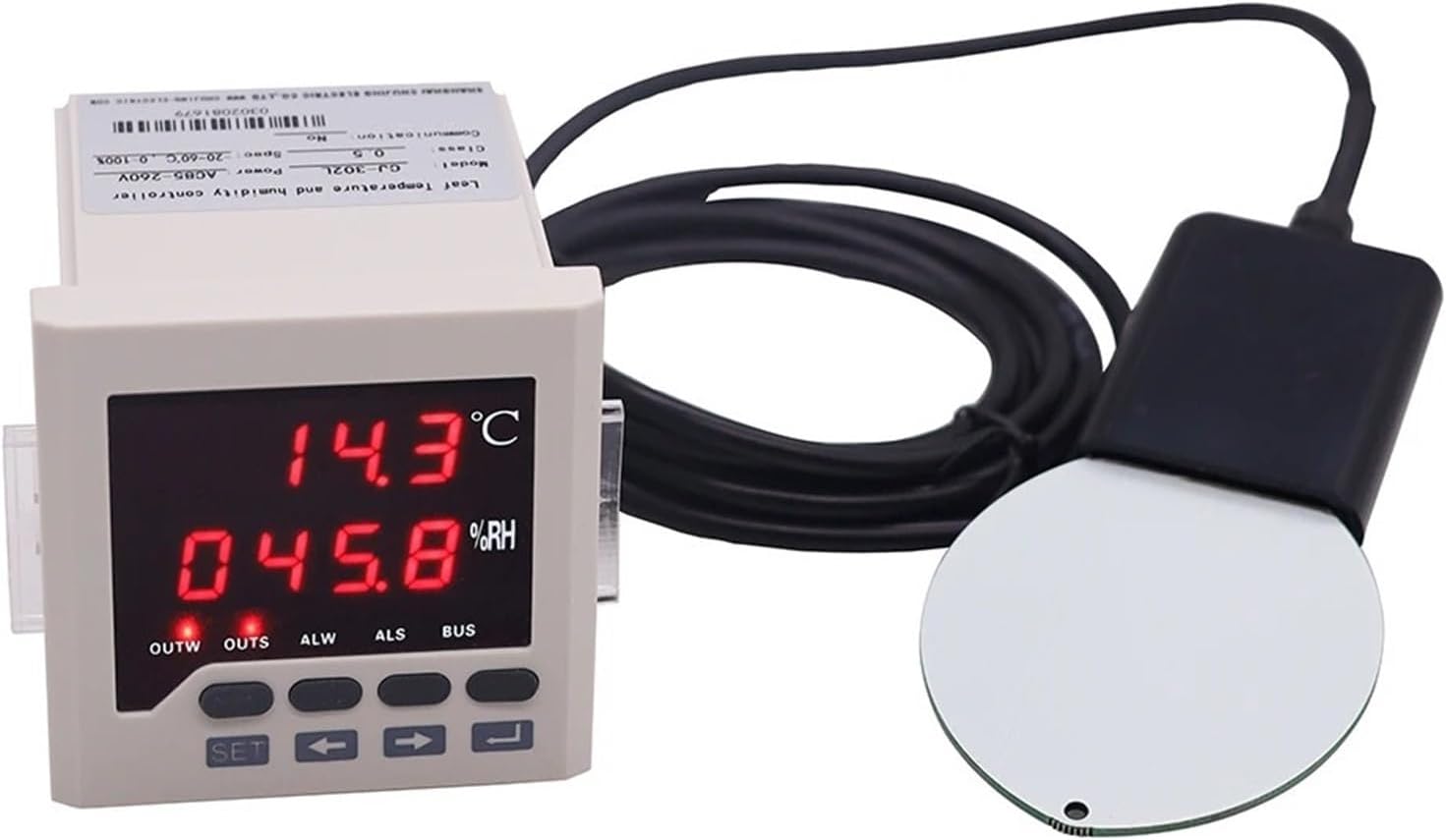 1Pcs Control 4 Devices Intelligent Greenhouse Irrigation Controller Digital Leaf Temperature and Humidity Controller 25m-45m Cable(25m Sensor Cable)