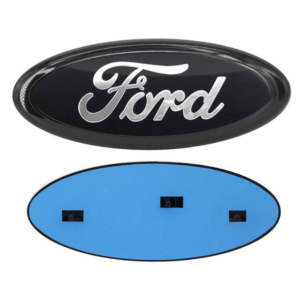 2004-2014 F150 Front Grille Tailgate Emblem, Oval 9"X3.5", Black Decal Badge Nameplate Also Fits for Ford 04-14 F250 F350, 11-14 Edge, 11-16 Explorer, 06-11 Ranger