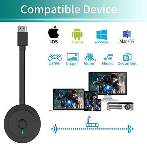 Wireless HDMI Dongle, 4K Wireless HDMI Adapter, MpioLife Wi-Fi HDMI Display Dongle Screen Video Display Adapter for Miracast / DLNA / Airplay to Android / OS / Windows / Mac OS / Monitor / Projector