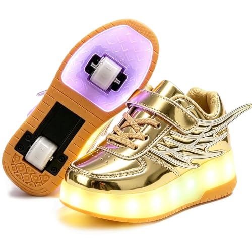Image of Nsasy Roller Shoes Kids Roller Skates Shoes Girls Boys Wheels Shoes Become Sport Sneaker with Led for Children Gift
