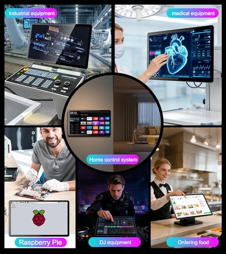 Image of 15.6 inch Touchscreen Monitor,VGA DVI HDMI VESA for Industrial (dark black) | 10-point touch,Quick response,Dual-Speaker,178viewing angle,400nits,2000:1,72%NTSC,IPS,remote control,PC,Laptop,RPi,POS