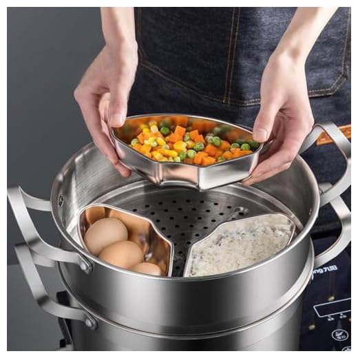 Fan-shaped steaming box stainless steel kitchenware thickened Pot (3PCS)
