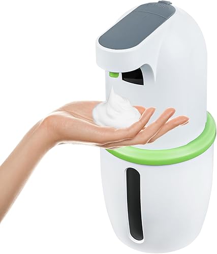 Dispensador automático de jabón manual sin contacto dispensador de jabón con sensor de líquido y plato de 9.29 onzas - Dispensador de jabón de manos