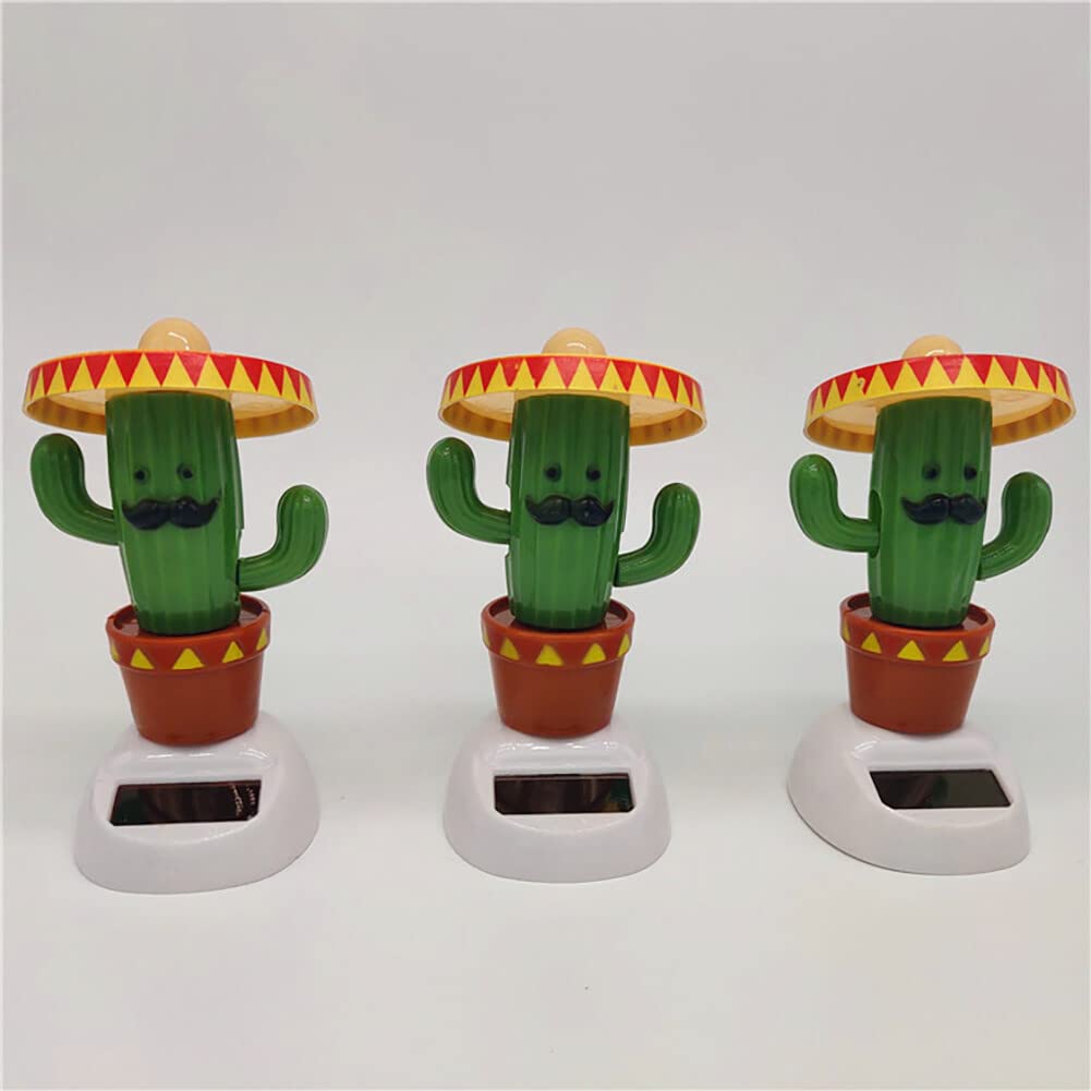 LICHENGTAI Bambola Hawaiana a Energia Solare Giocattolo, Bambola del Cruscotto della Pianta di Cactus ad Energia Solare, Carine Pianta di Cactus Bobbleheads Statuetta per Auto Decorazione