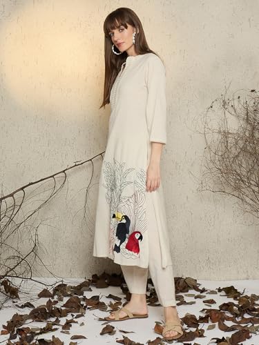 Image of INDO ERA Women's Catton Ethnic Co-Ord Set | Kurta Pant Set | Kurta Palazzo Set | Stylish Cotton Suit Set for Women,11108