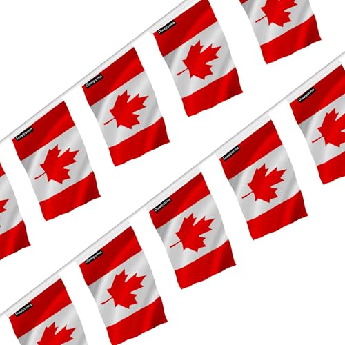 Guirlande drapeau Canada 14x21cm 100 pièces pour décorer rapidement un grand espace