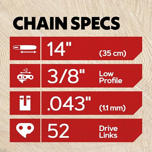 Miniatura 3 de Oregon Pack De 3 Cadenas De Motosierra 3 8 Lp Para Espadas De 35cm -52 Eslabones, 1.1mm Cadena De Bajo Retroceso Compatible Con Bosch, Karcher, Husqvarna, Makita Y Muchas Más