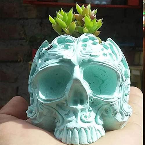 Sugar Skull Mold Making Candle Holder, Succulent Plants Pot, Ashtray, Halloween Plaster - 3D Silicone Resin Epoxy Mould #TOP4
