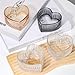 WAIT FLY Glass Heart-shaped Candy & Dessert Bowl - Fruit Bowl & Ring Holder - Wedding Party Decor - Gray - 5 OZ