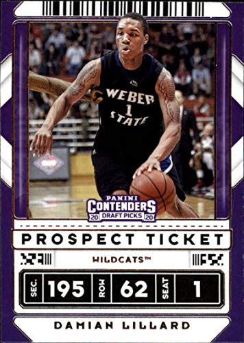 2020-21 Contenders Draft Picks Prospect Ticket Variation Basketball #40 Damian Lillard Weber State Wildcats Official NCAA Licensed Trading Card by Panini America
