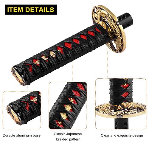Ryanstar Samurai Sword Automatic Shift Knob Universal Compatible With Lock/Button Automatic Transmission，Cool Katana Gear Shifter Metal Weighted Black&Red #TOP3