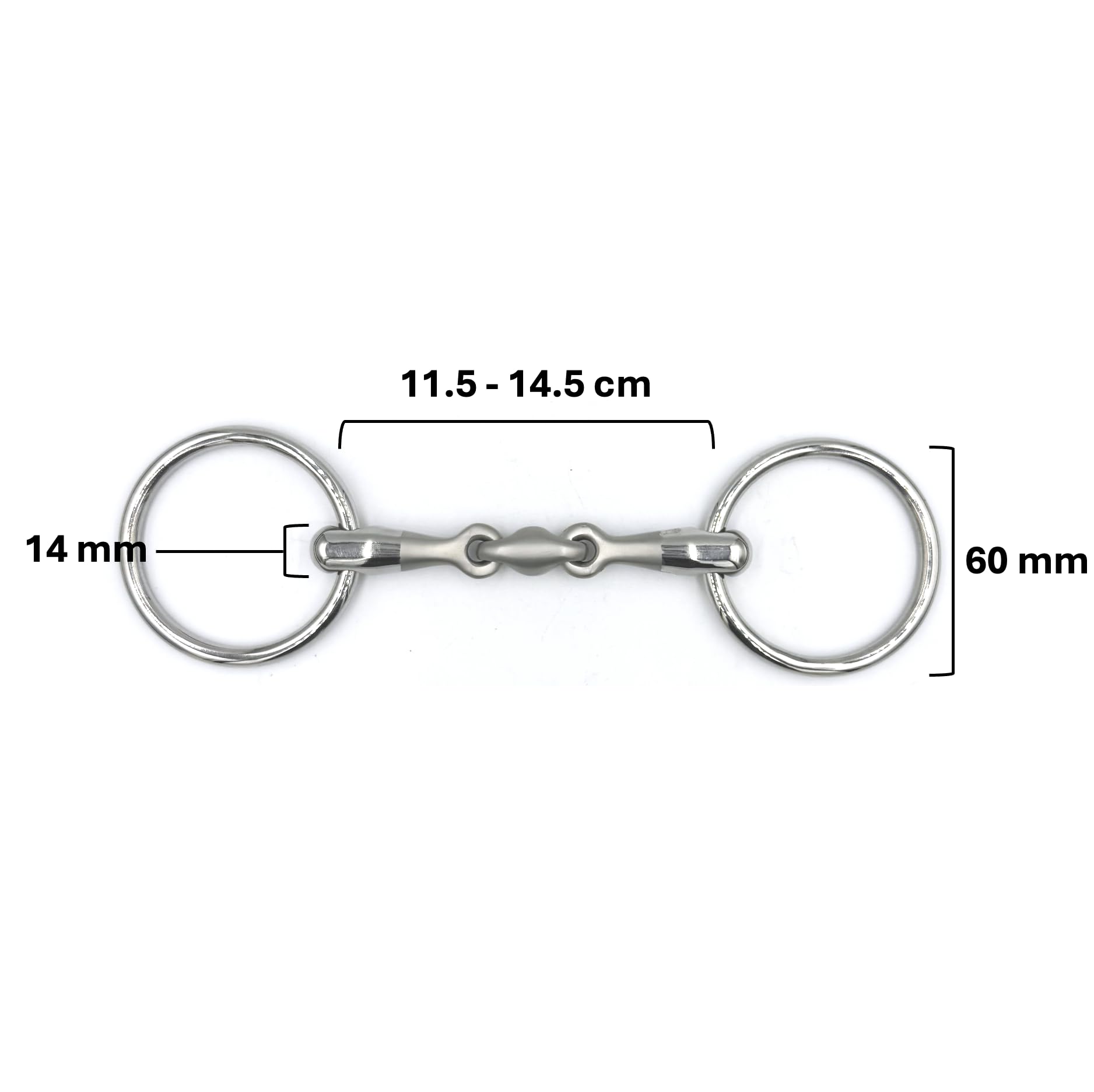 ES0276 Wassertrense Doppelt Gebrochen Sandgestrahlt 60mm/14mm, 13.5 cm