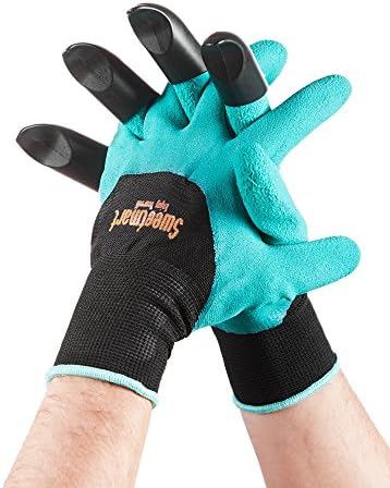 Sweetmart Garden Genie Gloves with Fingertips Claws on Right Hand, for Digging and Planting, Safe for Rose Pruning, for Quick and Easy Gardering