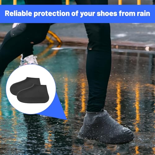Waterproof Shoe Covers Reusable,3 Pairs Shoe Covers Reusable Waterproof,to Prevent Rain Into Shoes,Shoes Protector Cover One Size Fits All for People Outdoor Cycling Hikin - Thumbnail 6