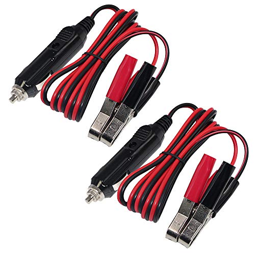 Alligator Clamp to Male Cigarette Lighter Extension Cable - 12V-24V Jumper Battery Charge Cord 3FT Automotive Electrical Clip-on Cable 16 AWG Heavy Duty 15A Fuse (2 PACK) Alligator Clamp to Male Cigarette Lighter Extension Cable - 12V-24V Jumper Battery Charge Cord 3FT Automotive Electrical Clip-on Cable 16 AWG Heavy Duty 15A Fuse (2 PACK)
