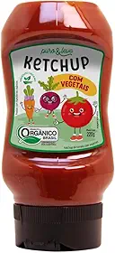 KETCHUP COM VEGETAIS ORGÂNICO PURO E LEVE 220G - VEGANO, SEM ADIÇÃO DE AÇÚCAR, SEM GLÚTEN, SEM CONSERVANTES ARTIFICIAIS
