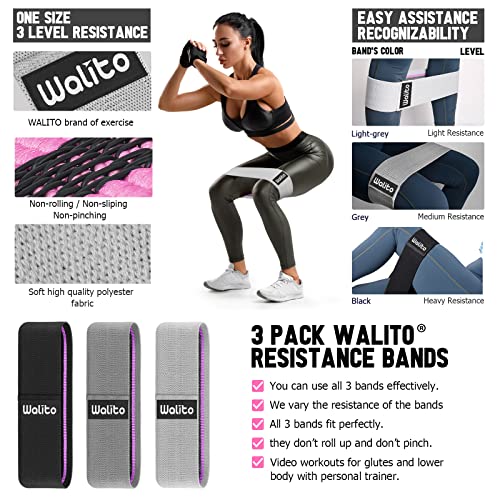 Walito Resistance Bands For Legs And Butt, Fabric Exercise Loop Bands Yoga, Pilates, Rehab, Fitness And Home Workout, Strength Bands For Booty #TOP1
