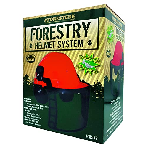 Forester Safety Helmet - Original Forestry Hard Hat Arborist Gear Mesh Face Shield Hearing Protection Chainsaw Helmets Portable Woodsman Hardhat Safety Construction Hat (Orange) #TOP6