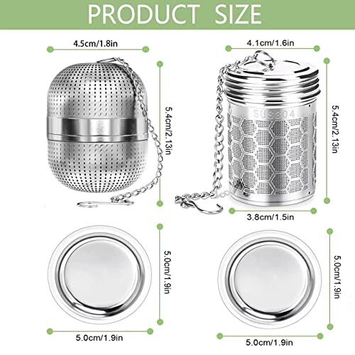 Tea Strainers For Loose Tea, Tea Infuser Tea Steeper 304 Stainless Steel, Extra Fine Mesh Tea Ball For Brew Tea, 2 Pack Tea Diffuser With Lid And Drip Tray, Tea Filter To Brewing Steeping Loose Leaf #TOP6