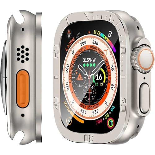 Protector Apple Watch Ultra 2 49mm vidrio templado y marco metálico iWatch Series Ultra 2